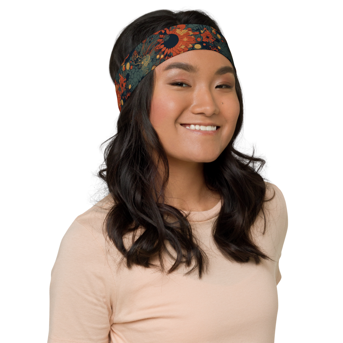 Trampled Flowers - Green/Blue - Headband - Image 2