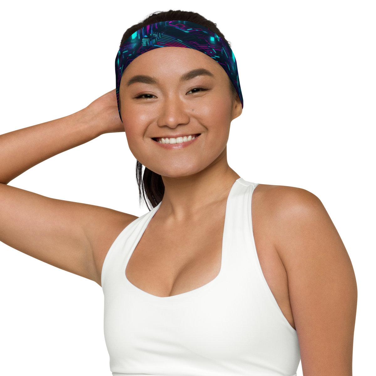 Cyberspace Circuits - Blue - Headband - Image 6