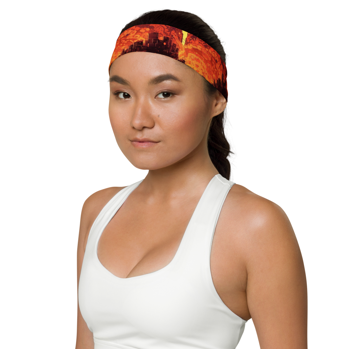 Spiral Flame - Orange/Black - Headband - Image 5