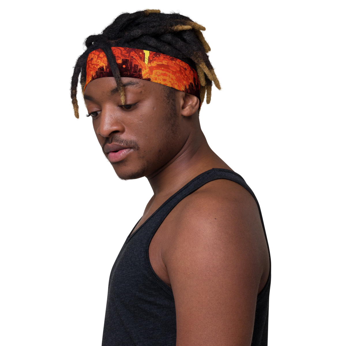 Spiral Flame - Orange/Black - Headband - Image 11