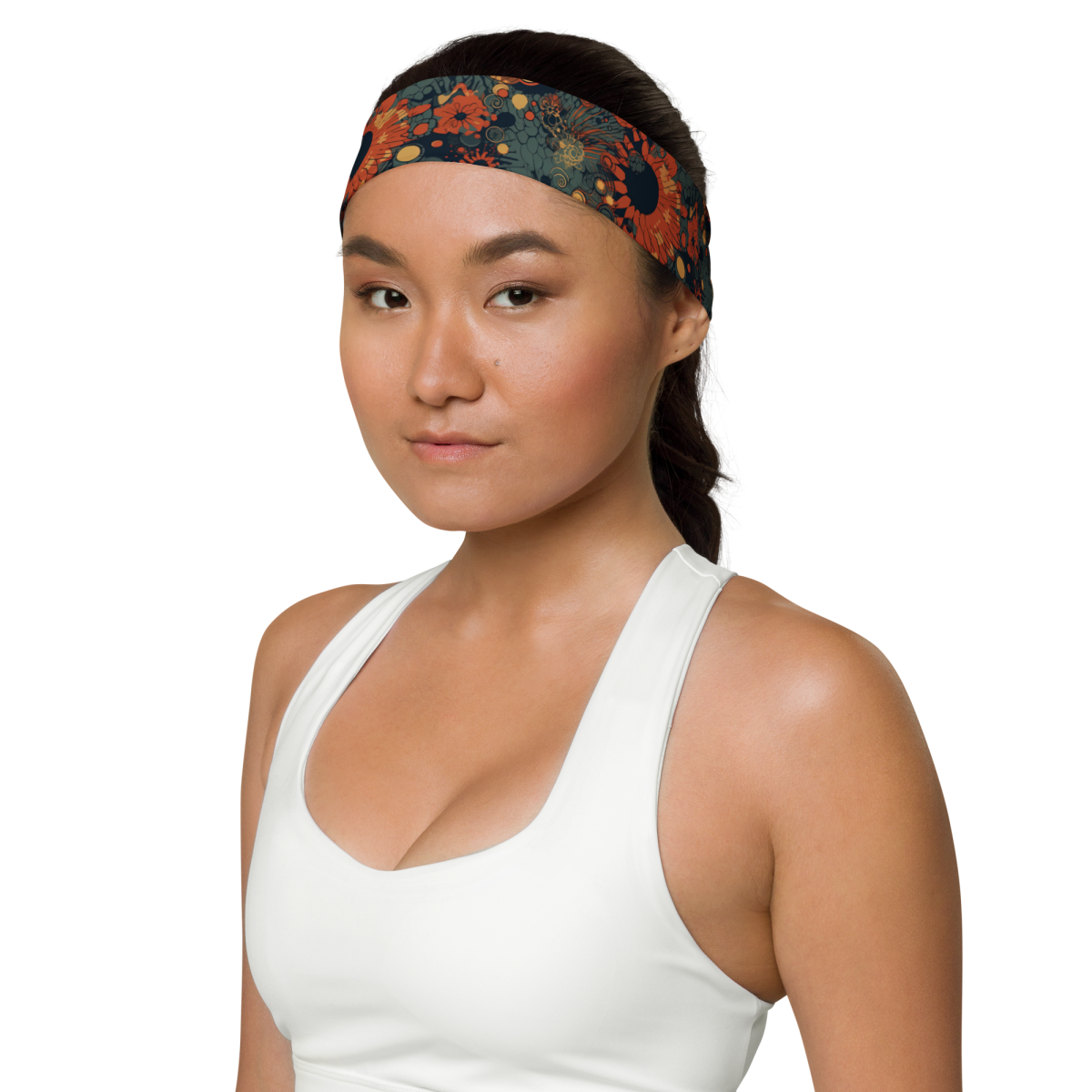 Trampled Flowers - Green/Blue - Headband - Image 5