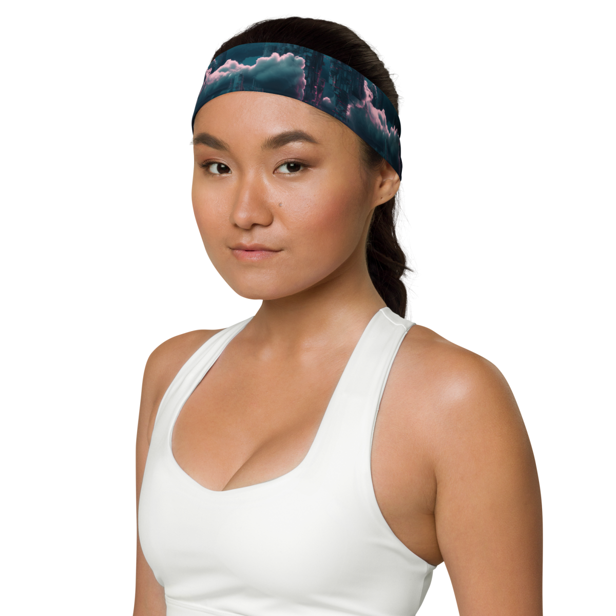 Cloudy Skyscraper - Blue/Magenta - Headband - Image 5