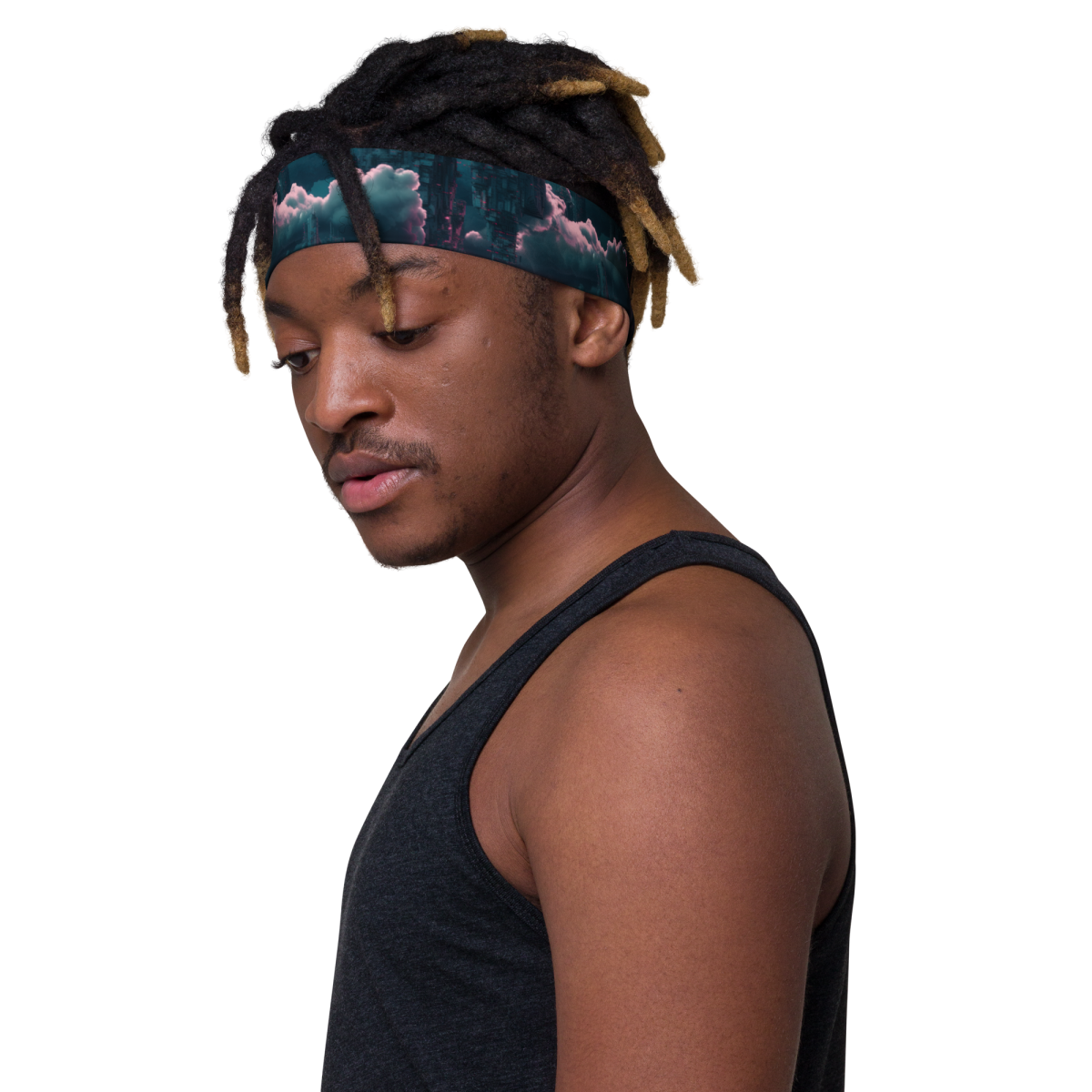 Cloudy Skyscraper - Blue/Magenta - Headband - Image 11