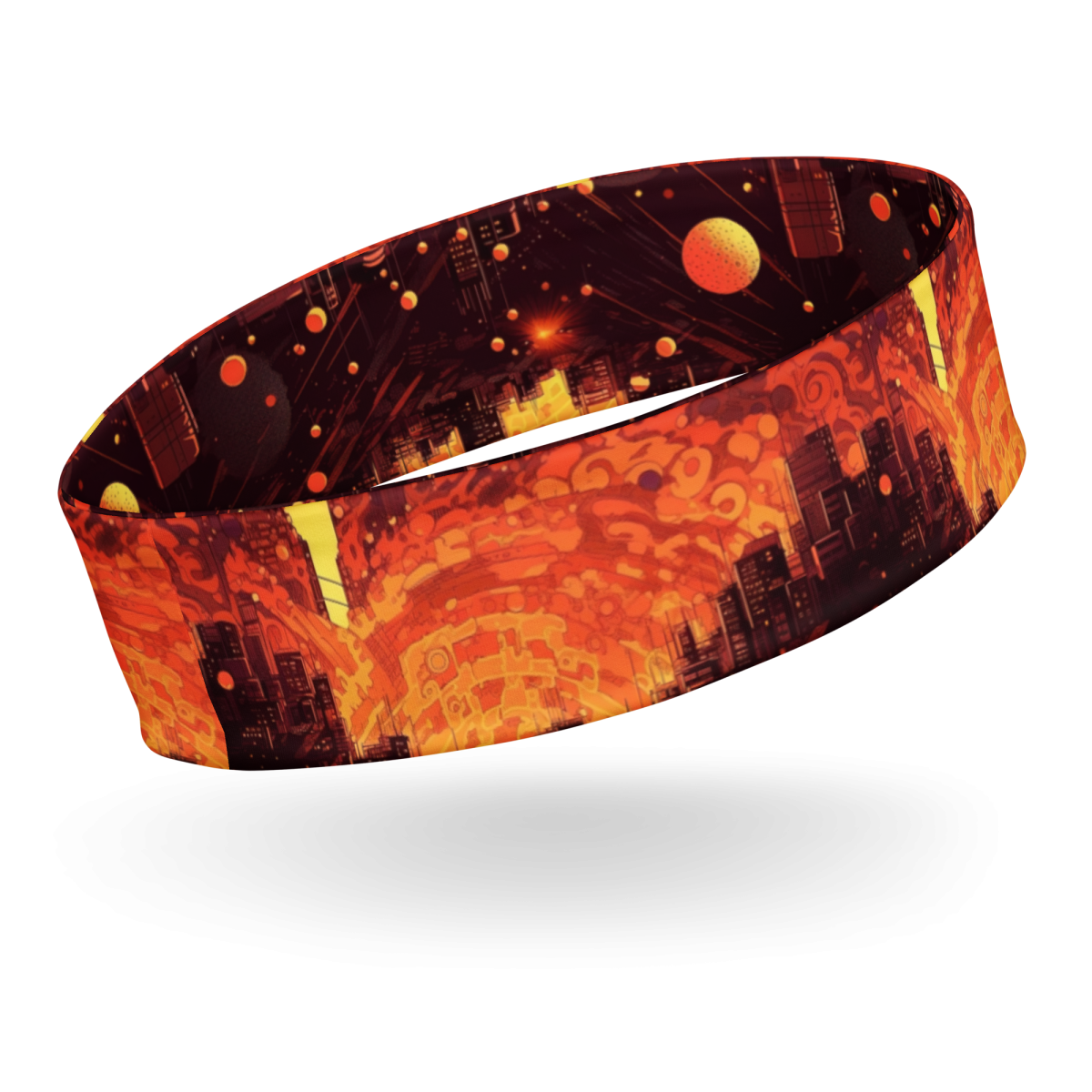 Spiral Flame - Orange/Black - Headband - Image 14