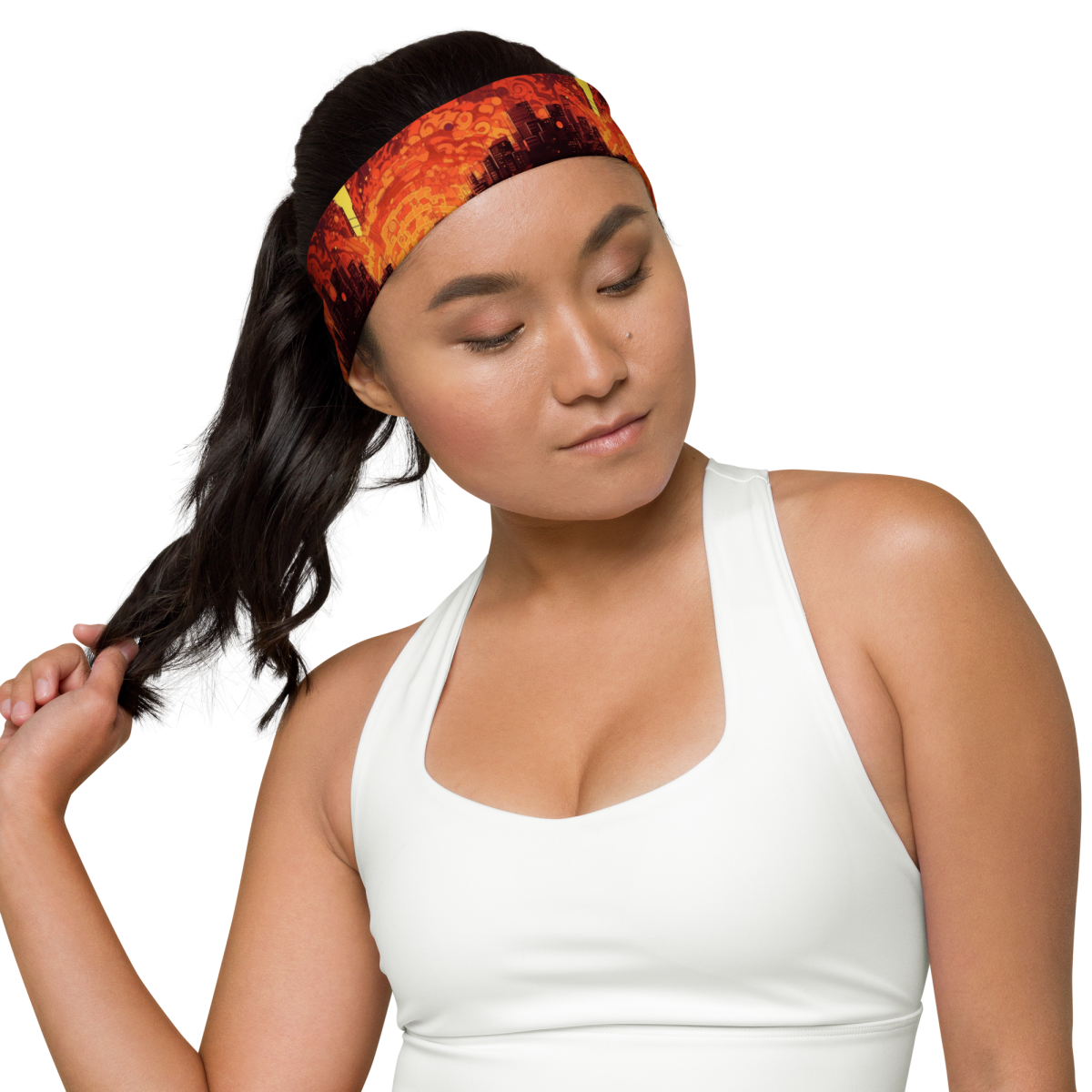 Spiral Flame - Orange/Black - Headband - Image 4