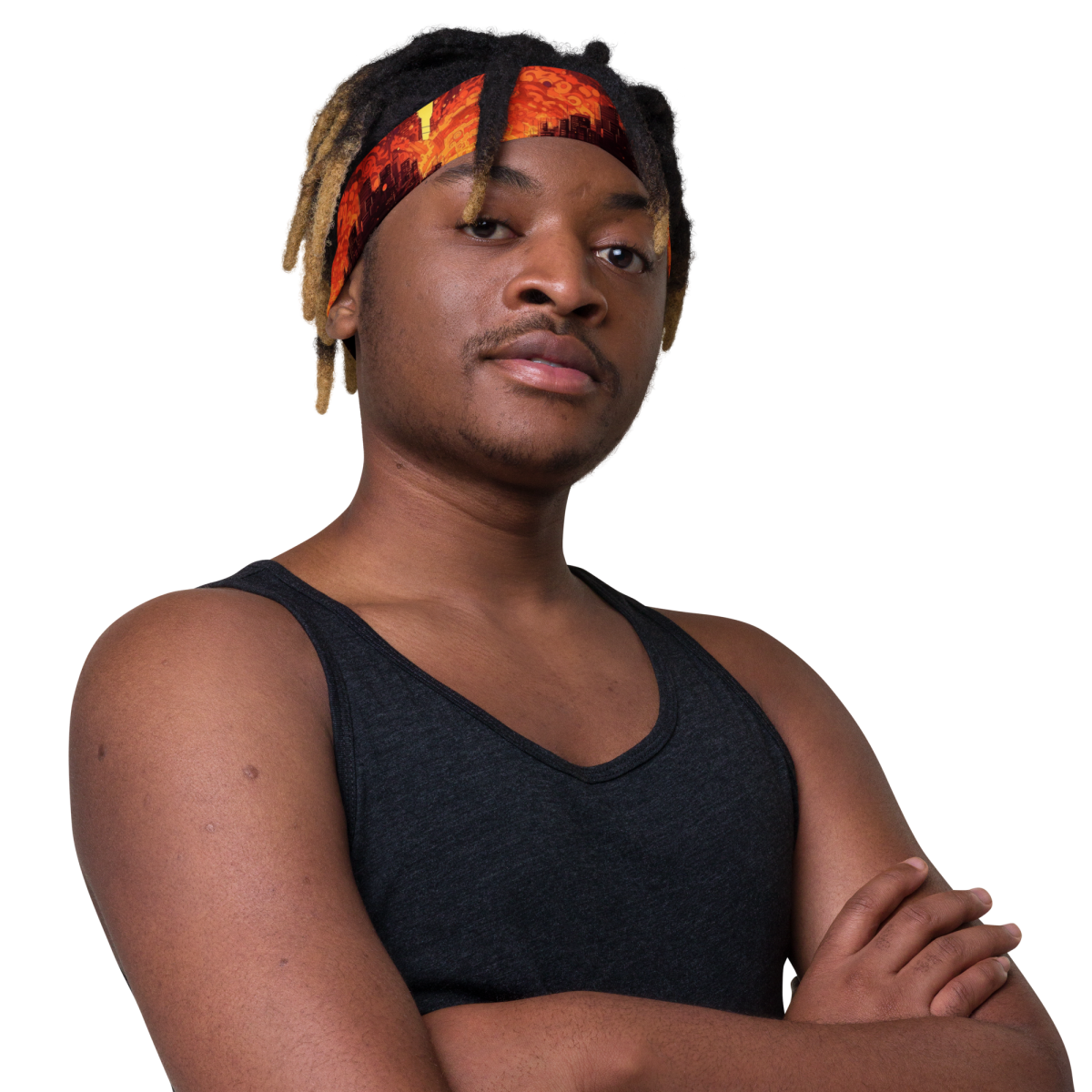 Spiral Flame - Orange/Black - Headband - Image 10