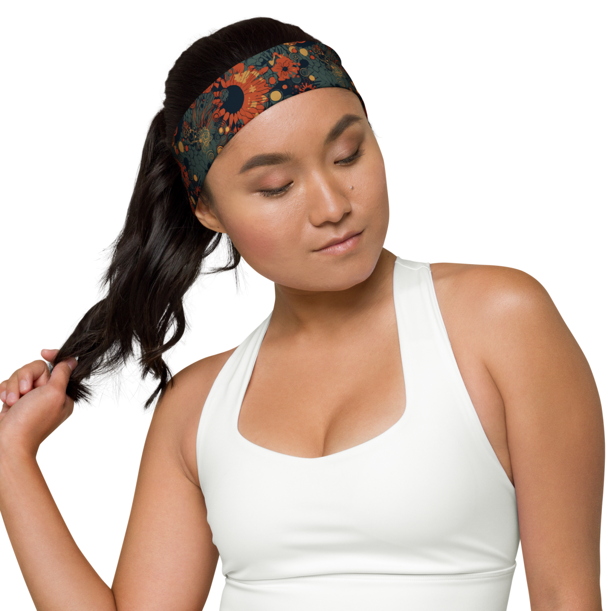 Trampled Flowers - Green/Blue - Headband - Image 4