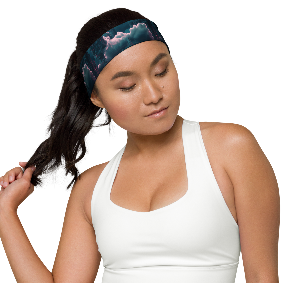 Cloudy Skyscraper - Blue/Magenta - Headband - Image 4