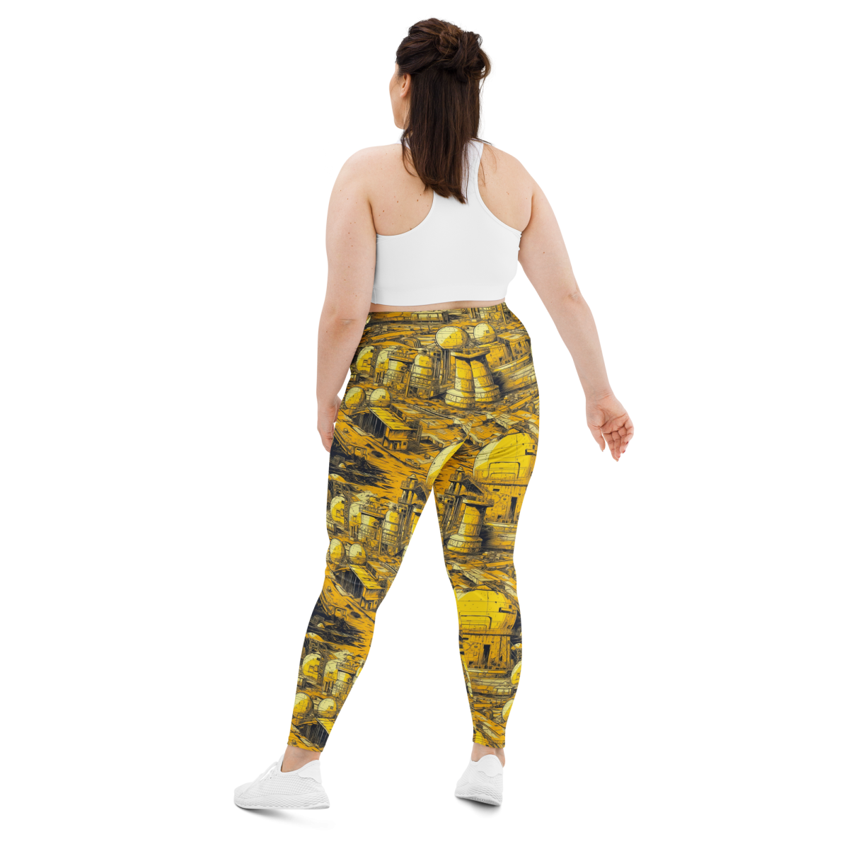 Moon Base - Yellow - Yoga Leggings - Image 19