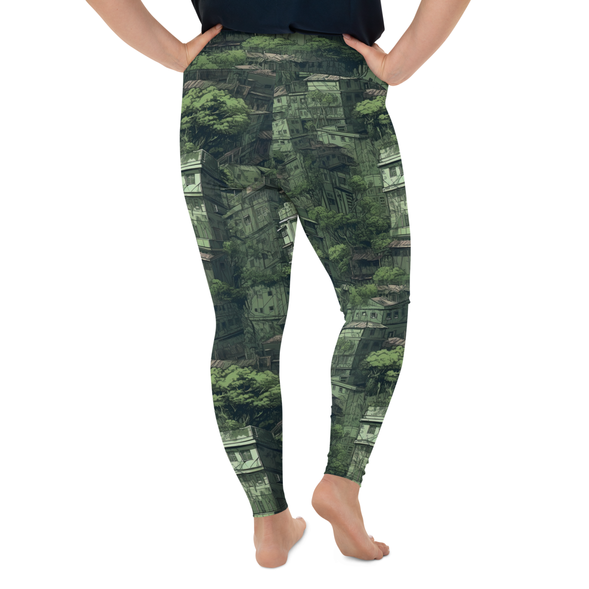 Nature Reclaims - Green - Yoga Shorts - Image 9
