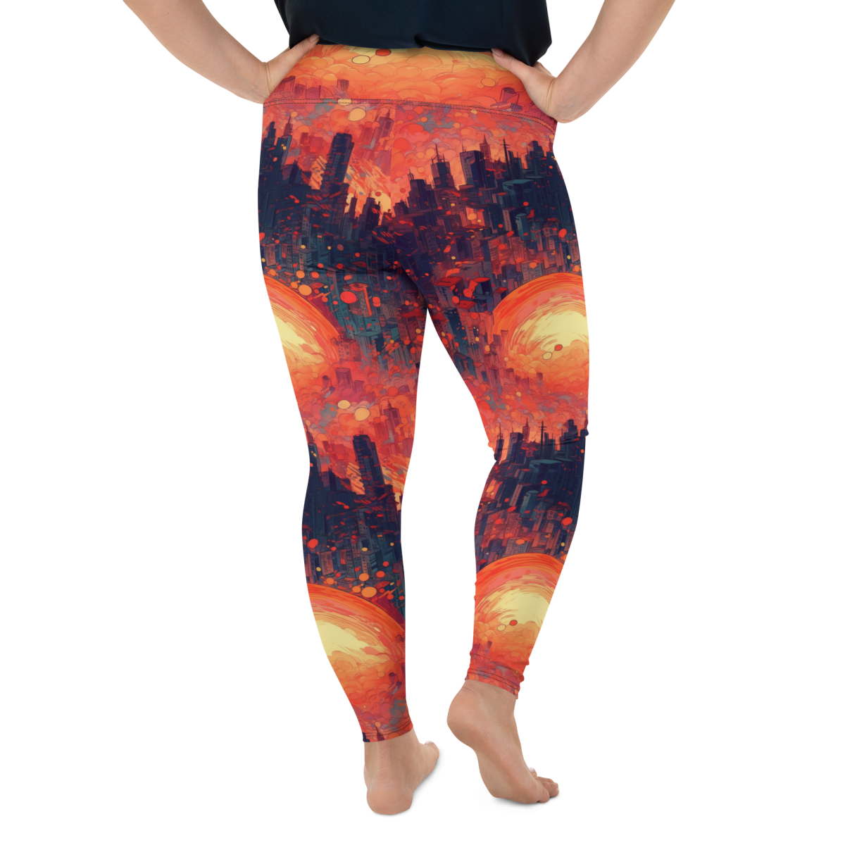 Fiery Dawn - Red/Black - Plus Size Leggings - Image 9