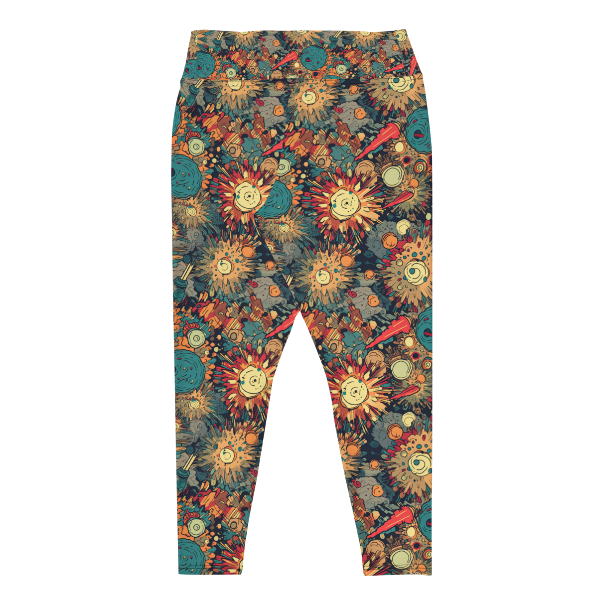 Flaming Fission - Blue/Yellow - Plus Size Leggings - Image 25