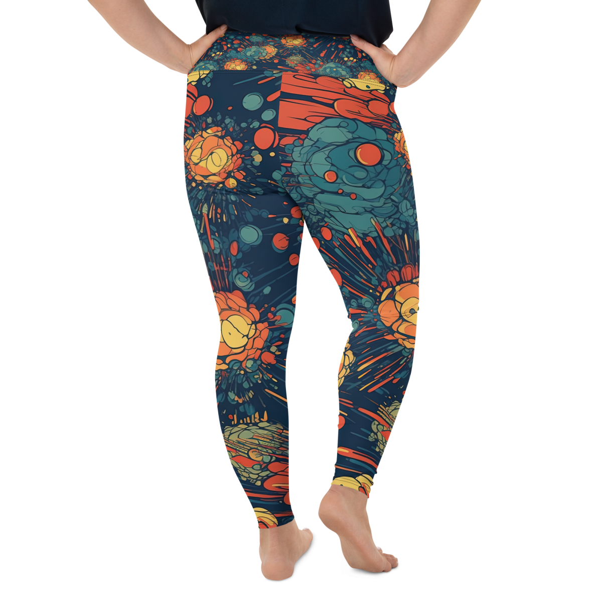 Subatomic Schism - Dark Blue Plus Size Leggings - Image 9
