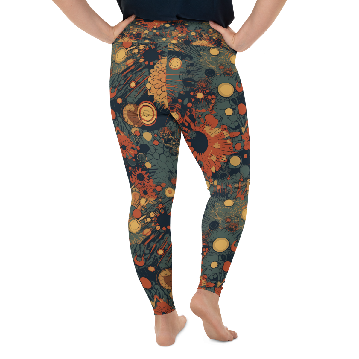 Trampled Flowers - Green/Blue - Plus Size Leggings - Image 9
