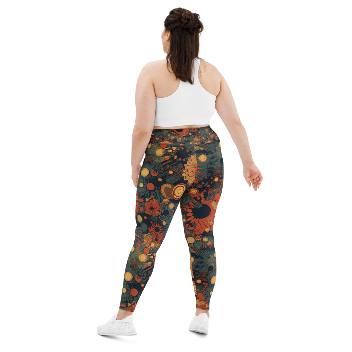 Trampled Flowers - Green/Blue - Plus Size Leggings - Image 19
