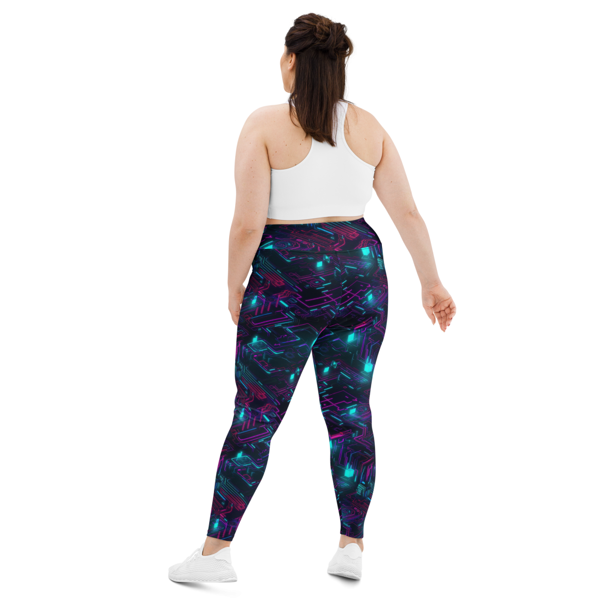 Cyberspace Circuits - Blue - Plus Size Leggings - Image 19