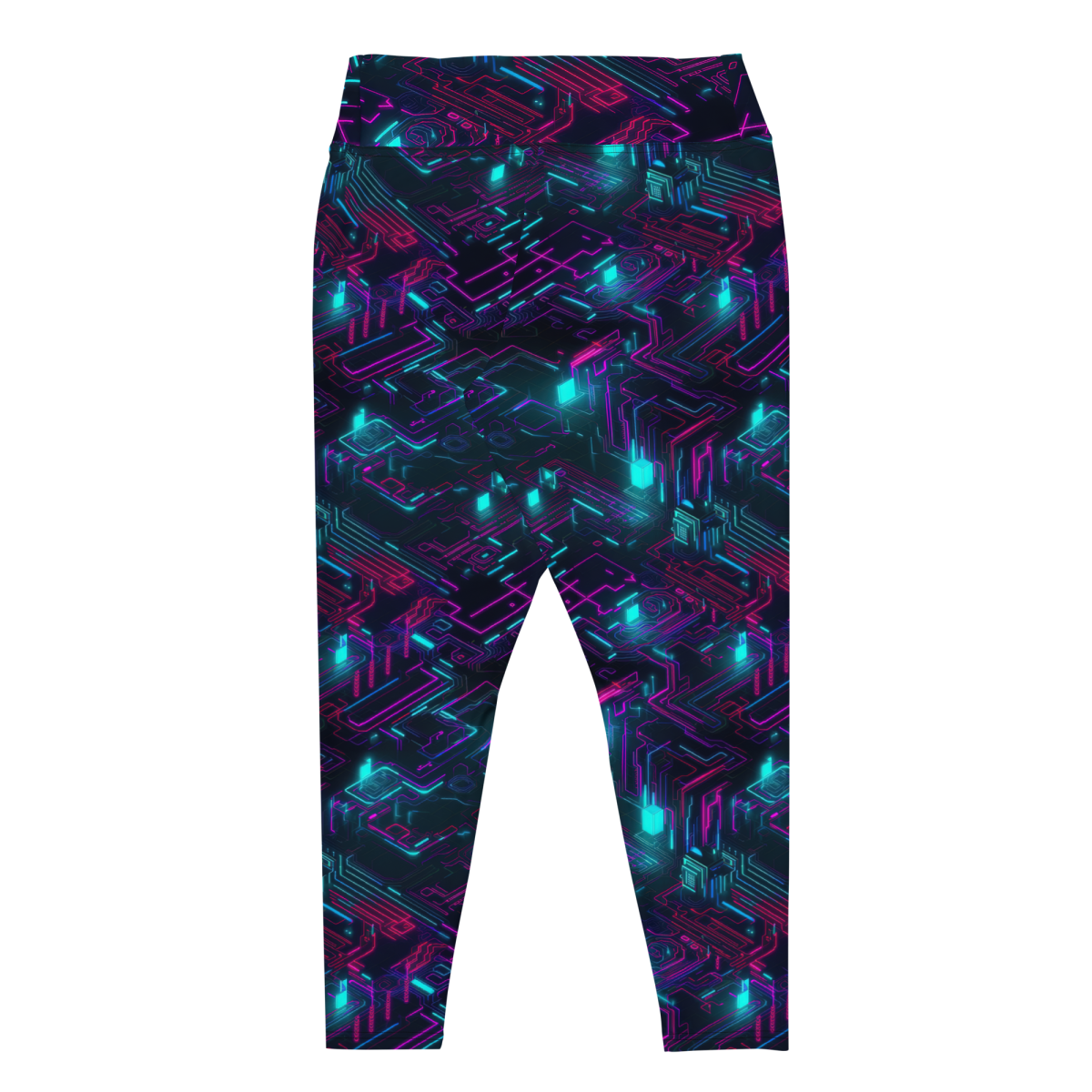 Cyberspace Circuits - Blue - Plus Size Leggings - Image 25