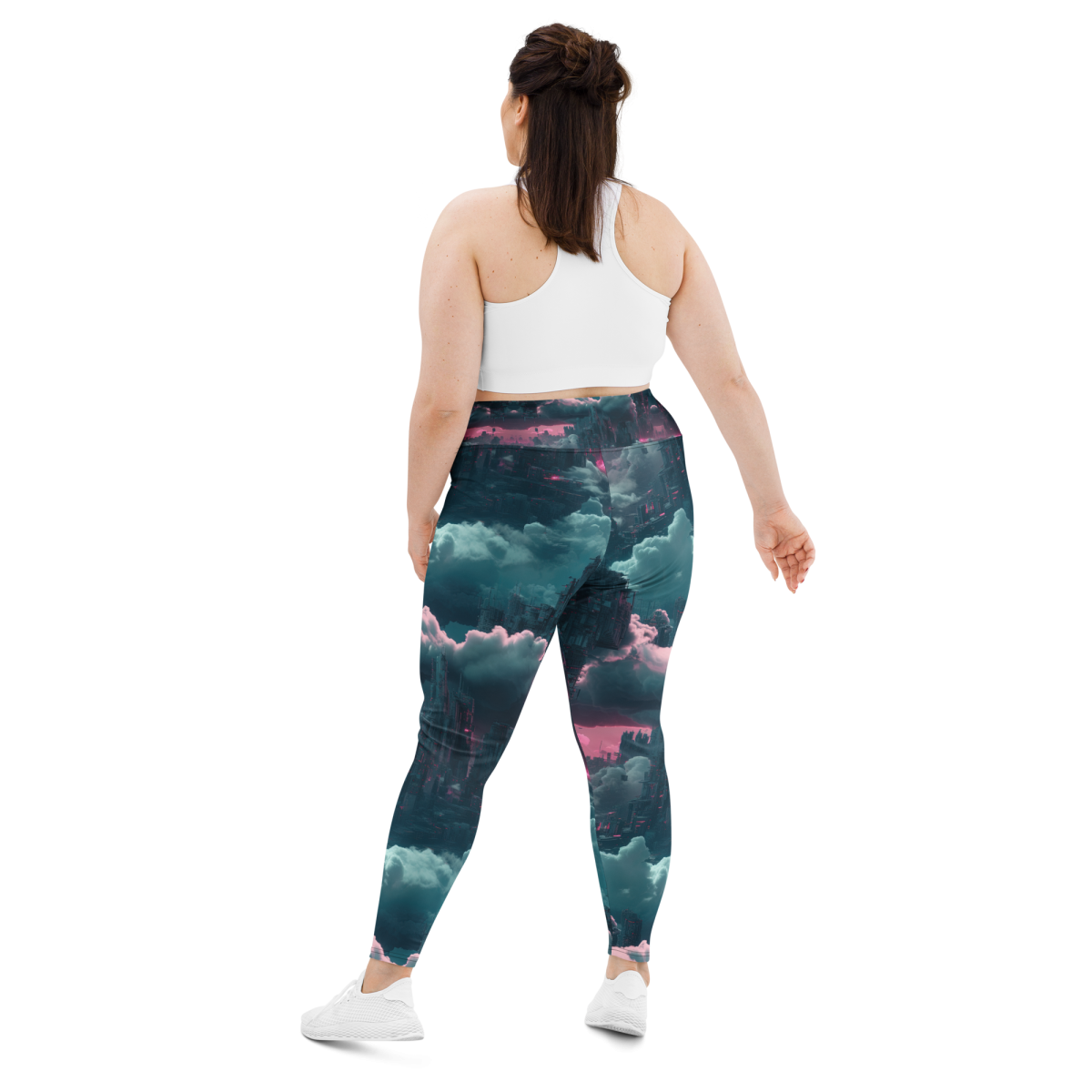 Cloudy City - Blue/Magenta - Plus Size Leggings - Image 19