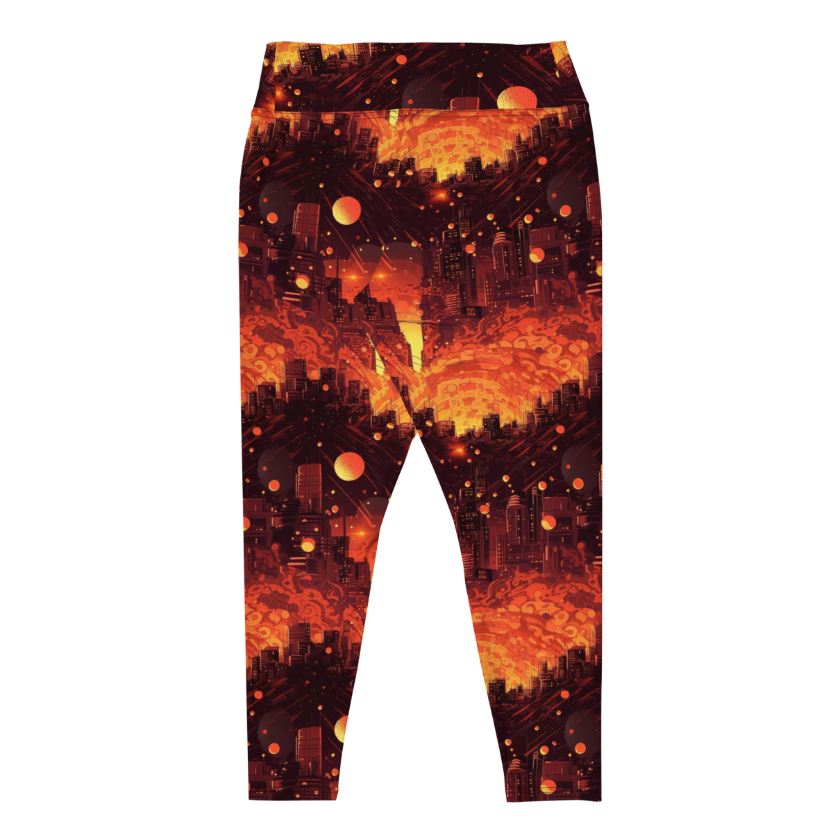 Spiral Flame - Orange/Black - Plus Size Leggings - Image 25