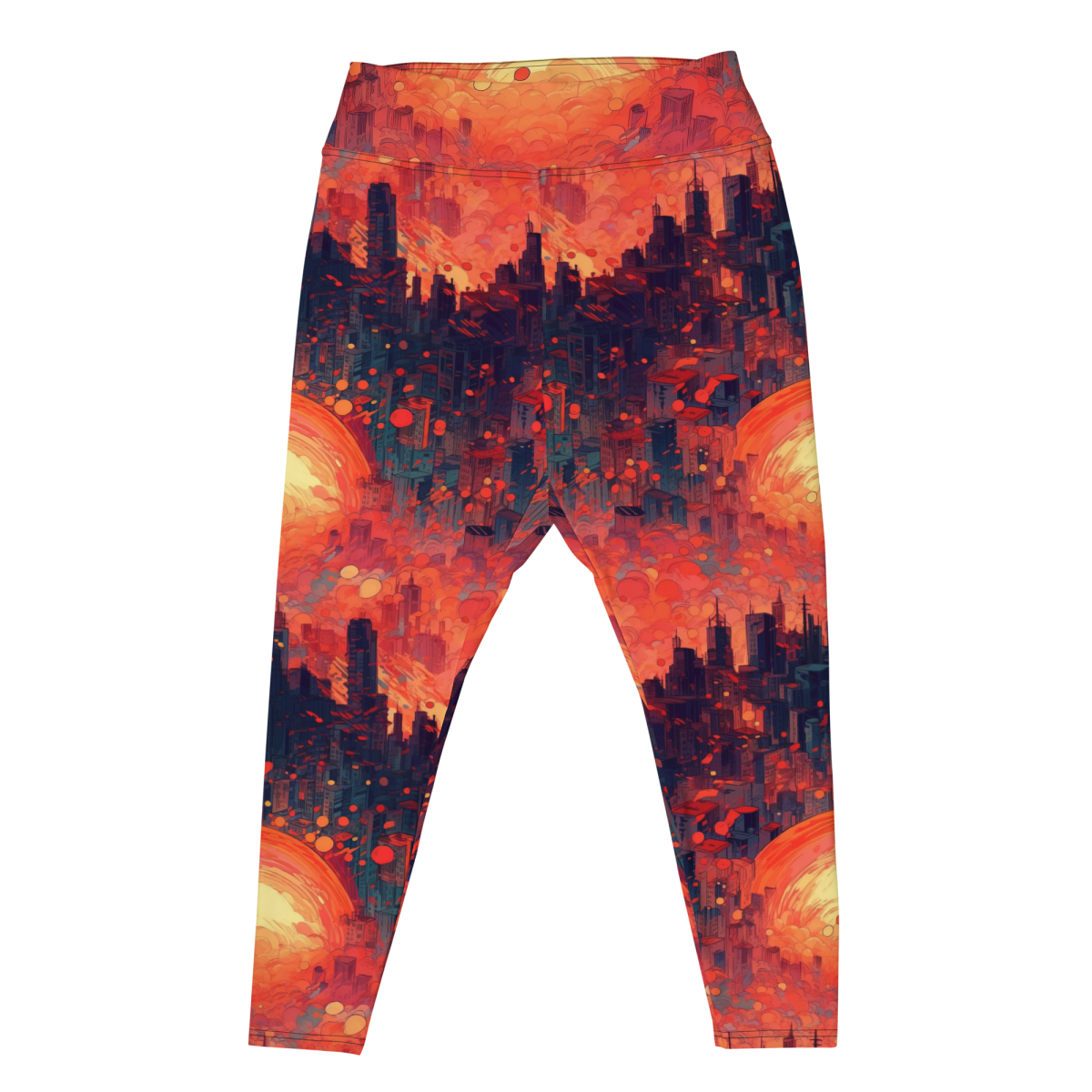 Fiery Dawn - Red/Black - Plus Size Leggings