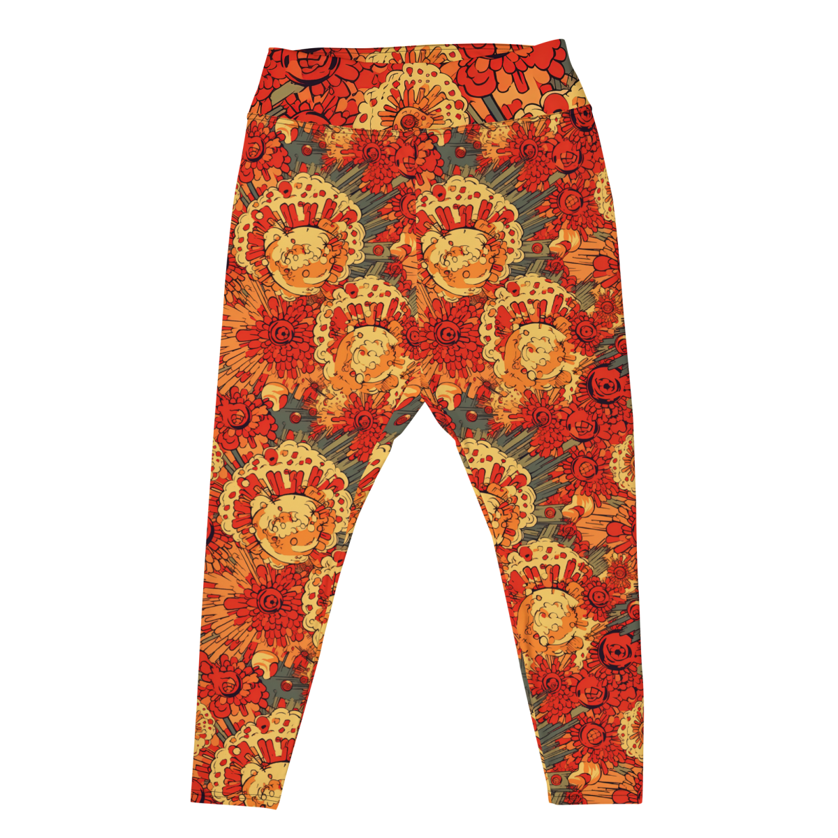 Fusion - Orange - Dark Blue Plus Size Leggings
