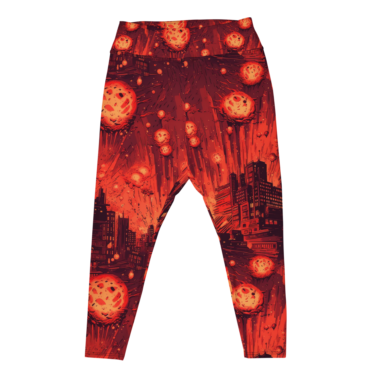 Meteor Strike - Red - Plus Size Leggings