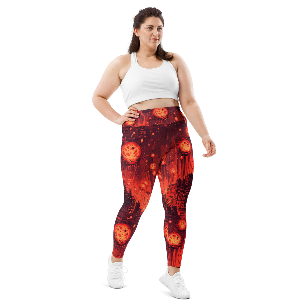 Meteor Strike - Red - Plus Size Leggings - Image 2