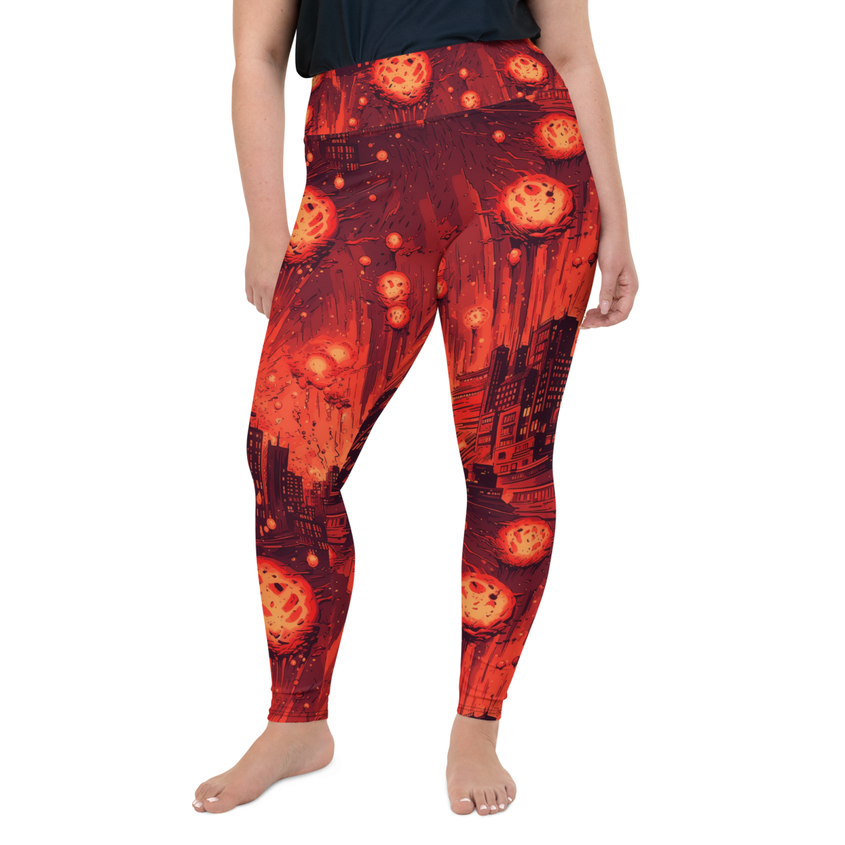 Meteor Strike - Red - Plus Size Leggings - Image 3