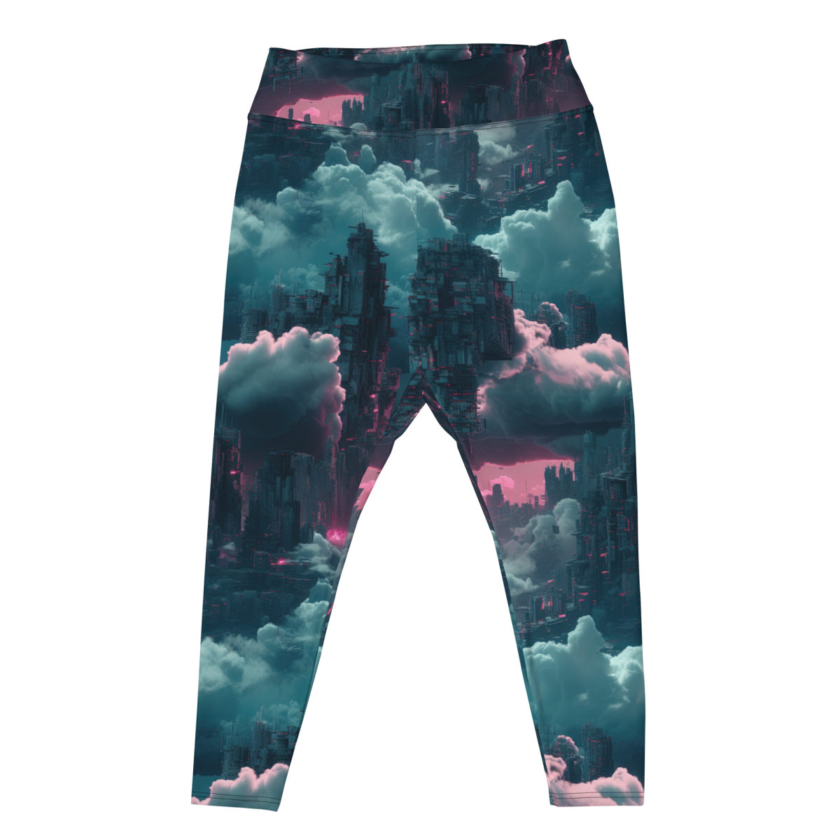 Cloudy City - Blue/Magenta - Plus Size Leggings