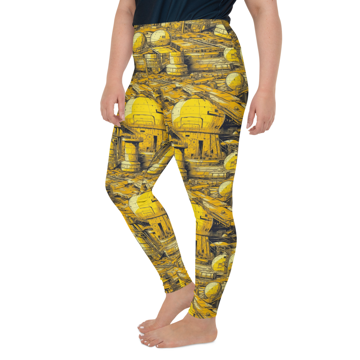 Moon Base - Yellow - Yoga Leggings - Image 20