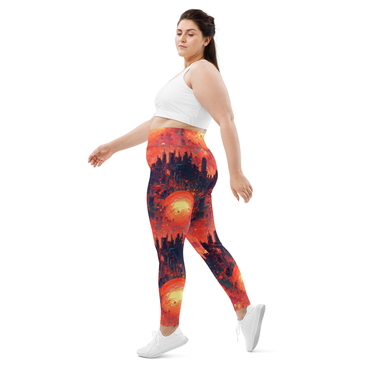 Fiery Dawn - Red/Black - Plus Size Leggings - Image 8