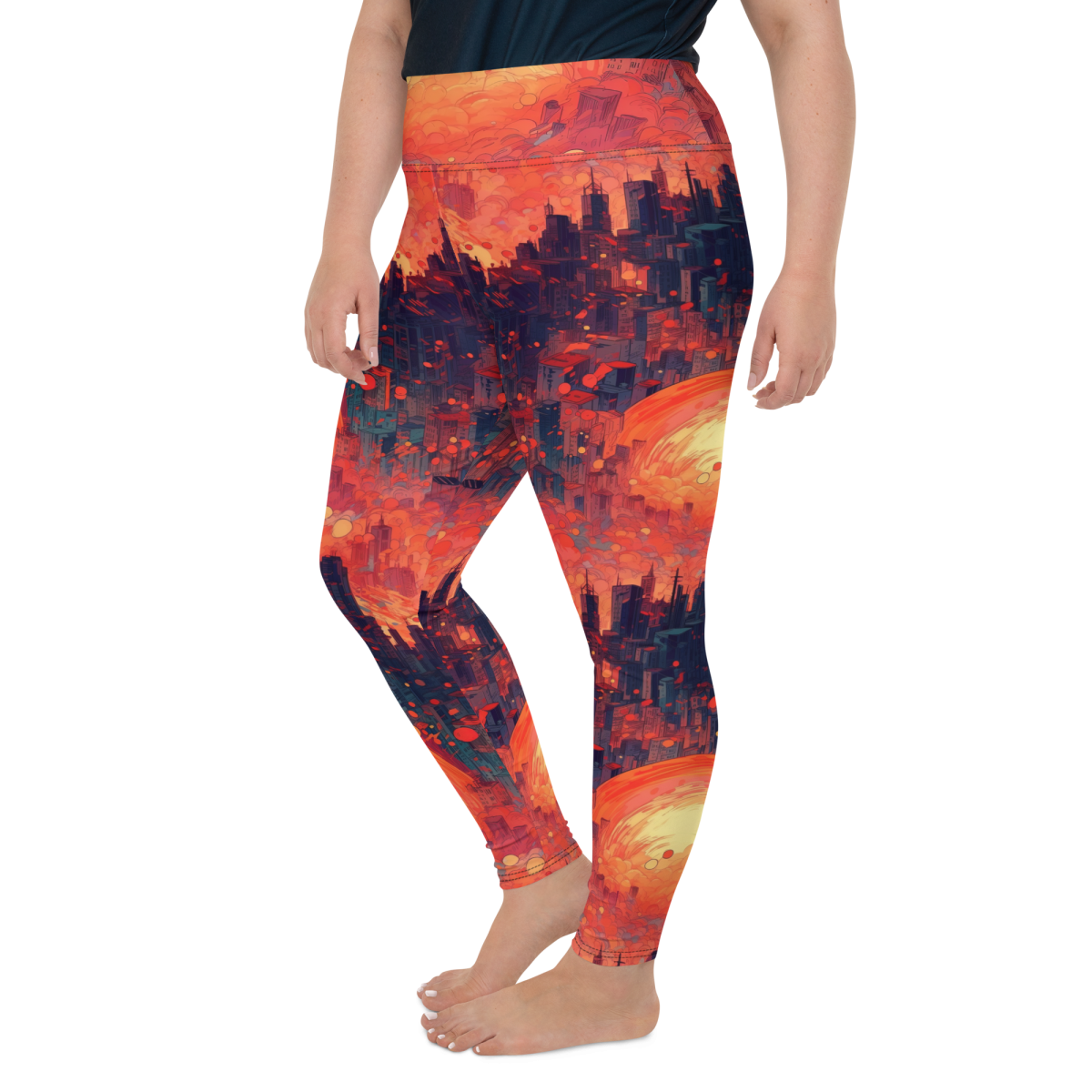 Fiery Dawn - Red/Black - Plus Size Leggings - Image 20
