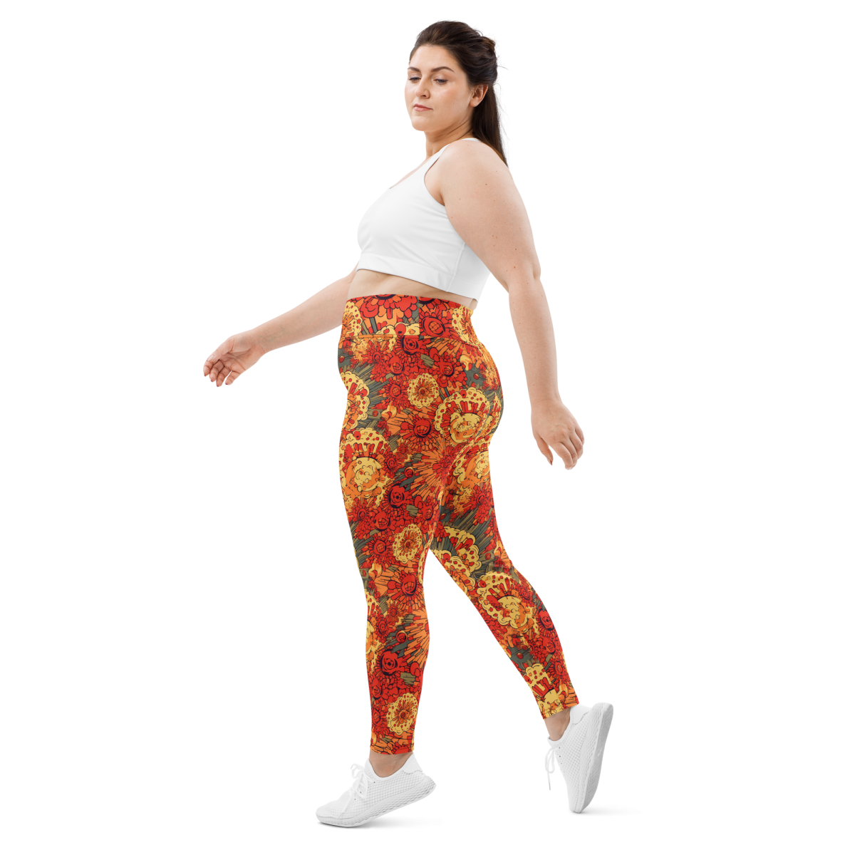 Fusion - Orange - Dark Blue Plus Size Leggings - Image 8