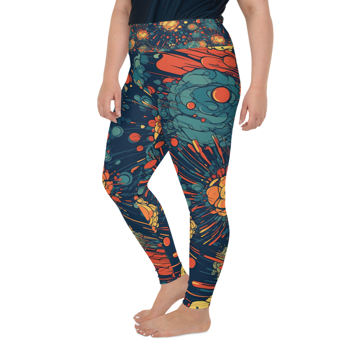 Subatomic Schism - Dark Blue Plus Size Leggings - Image 20