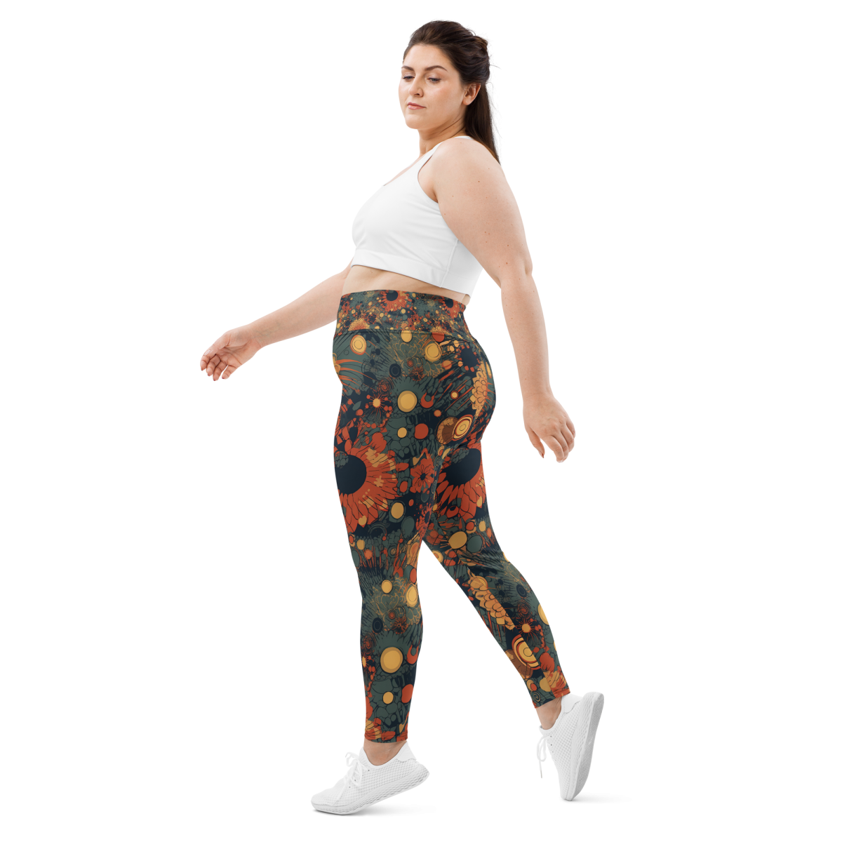 Trampled Flowers - Green/Blue - Plus Size Leggings - Image 8