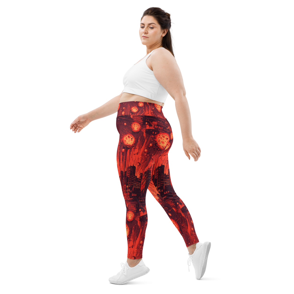 Meteor Strike - Red - Plus Size Leggings - Image 8