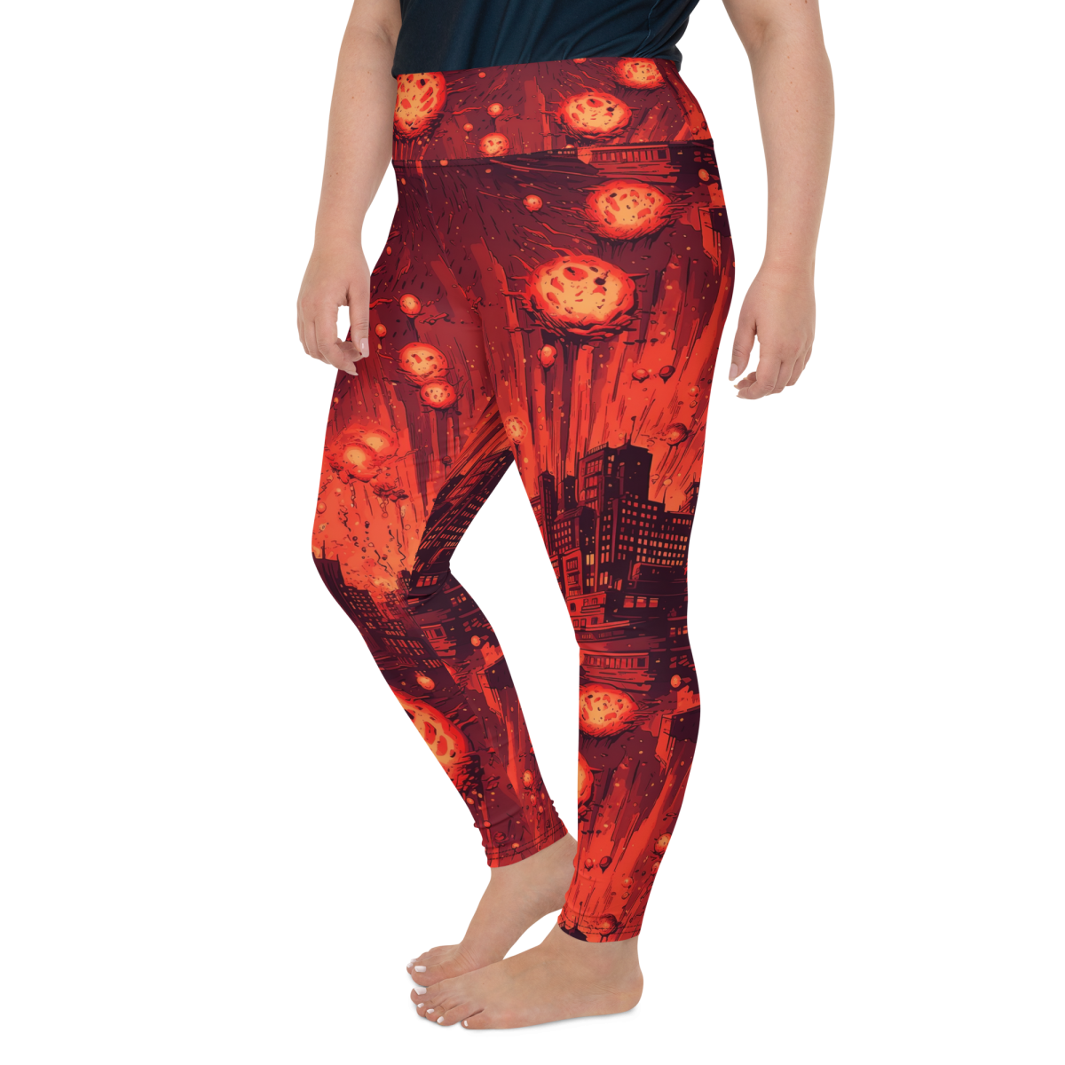 Meteor Strike - Red - Plus Size Leggings - Image 20