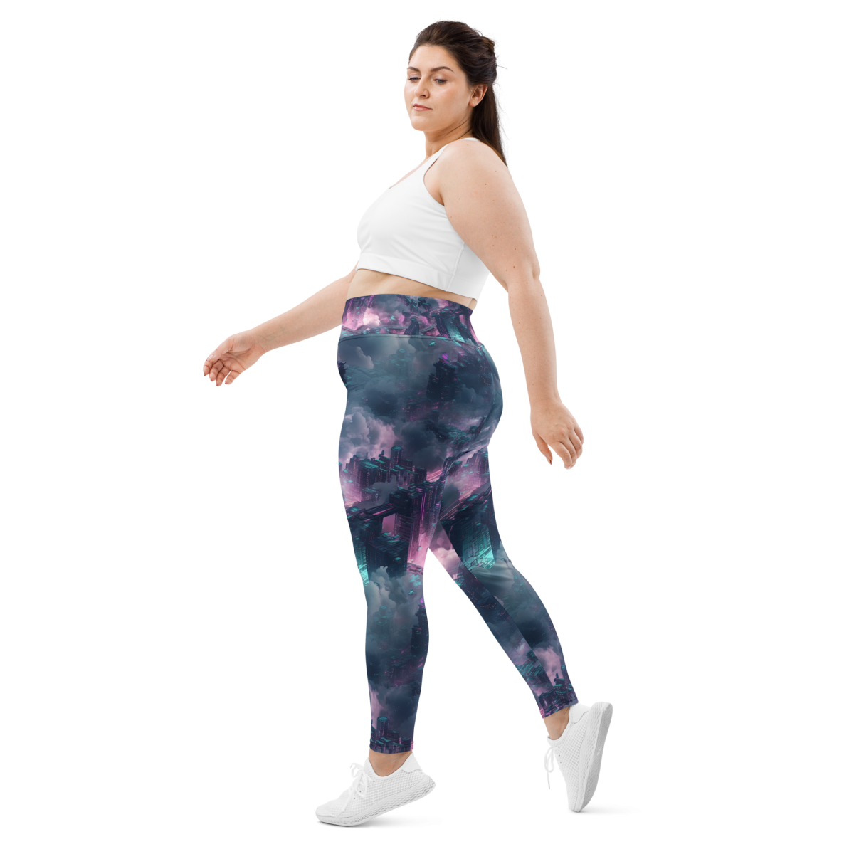 Cloudy Skyscraper - Blue/Magenta - Plus Size Leggings - Image 8