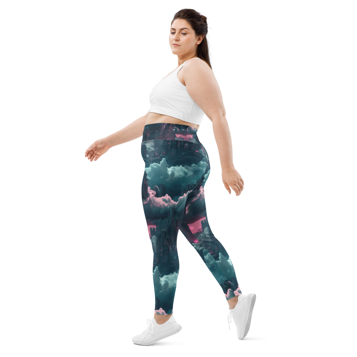 Cloudy City - Blue/Magenta - Plus Size Leggings - Image 8