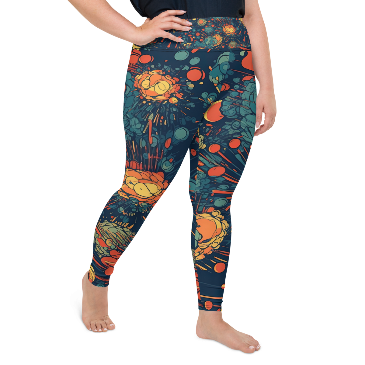 Subatomic Schism - Dark Blue Plus Size Leggings - Image 14