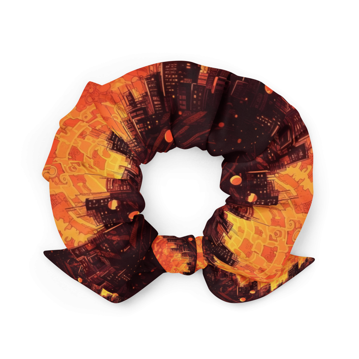 Spiral Flame - Orange/Black - Scrunchie - Image 2