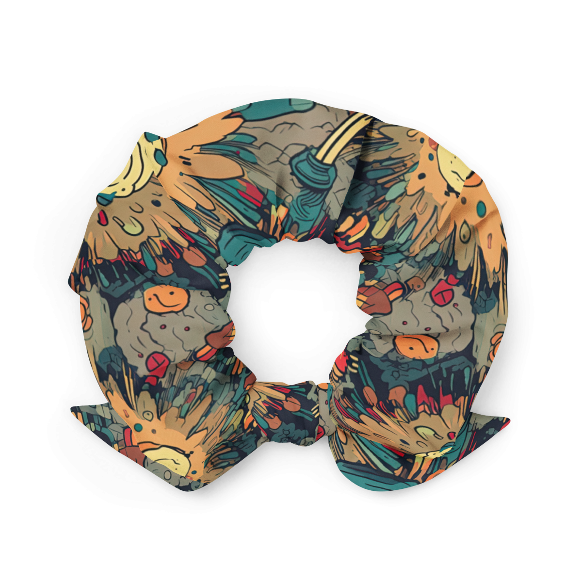 Flaming Fission - Blue/Yellow - Scrunchie - Image 2
