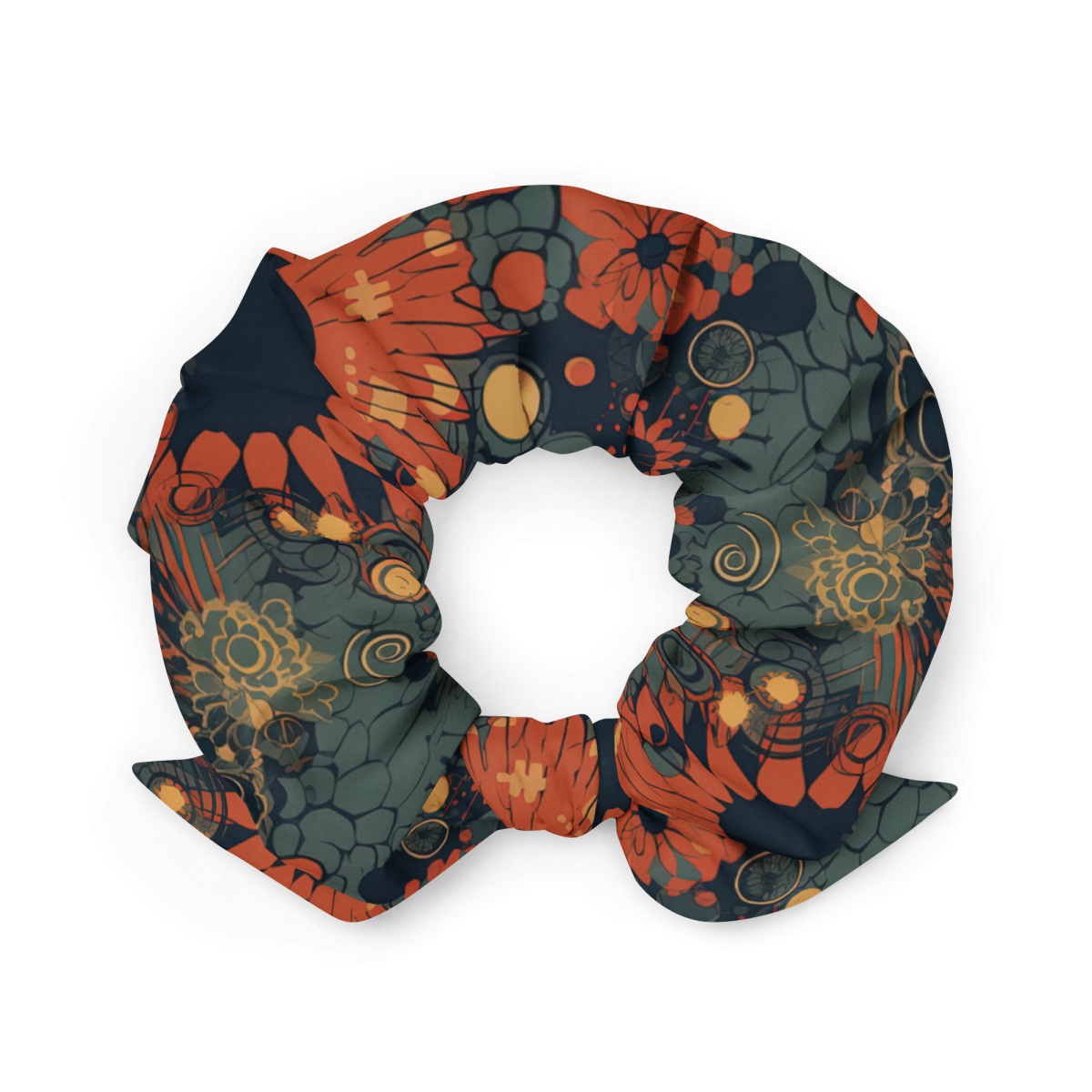 Trampled Flowers - Green/Blue - Scrunchie - Image 2