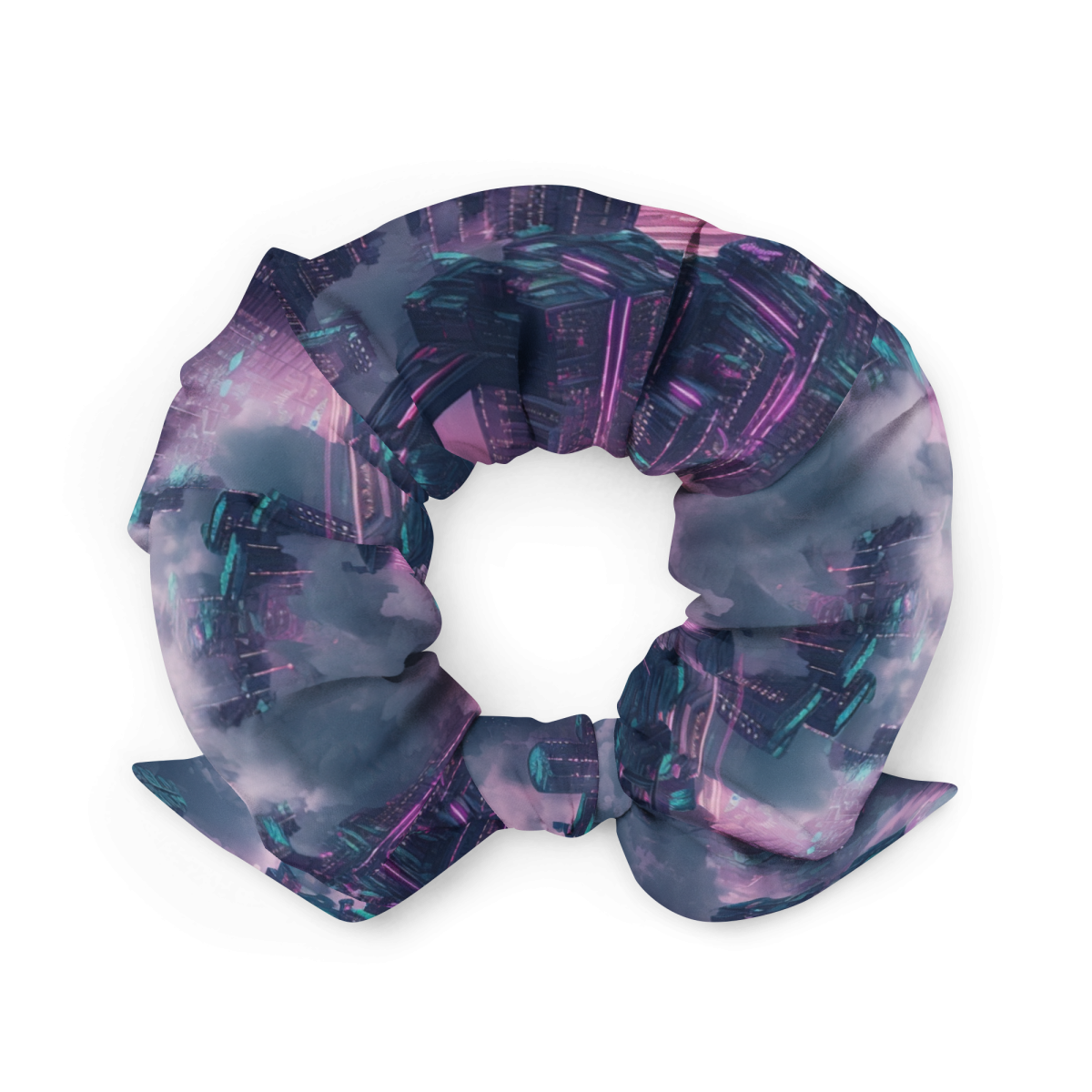 Cloudy City - Blue/Magenta - Scrunchie - Image 2