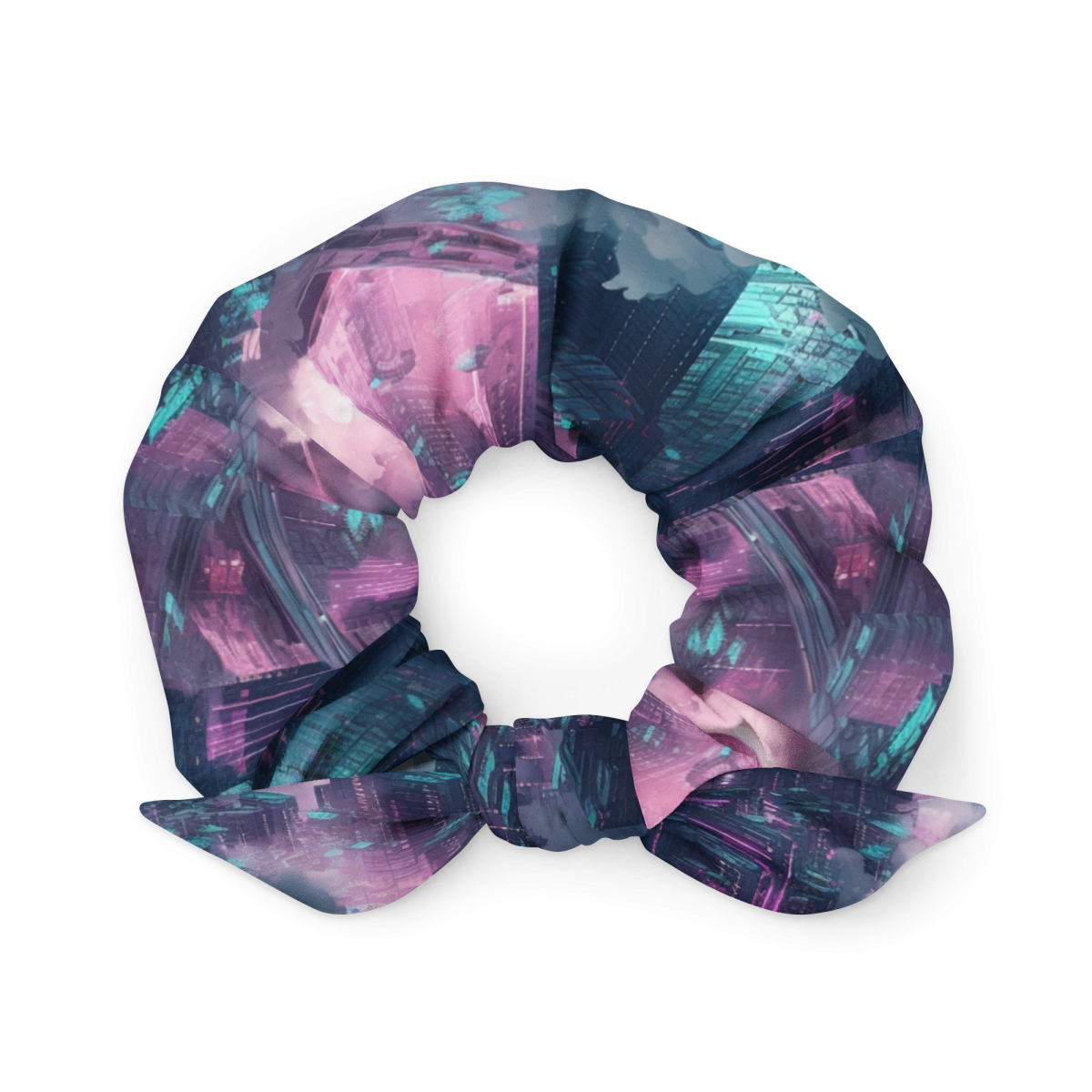 Cloudy City - Blue/Magenta - Scrunchie