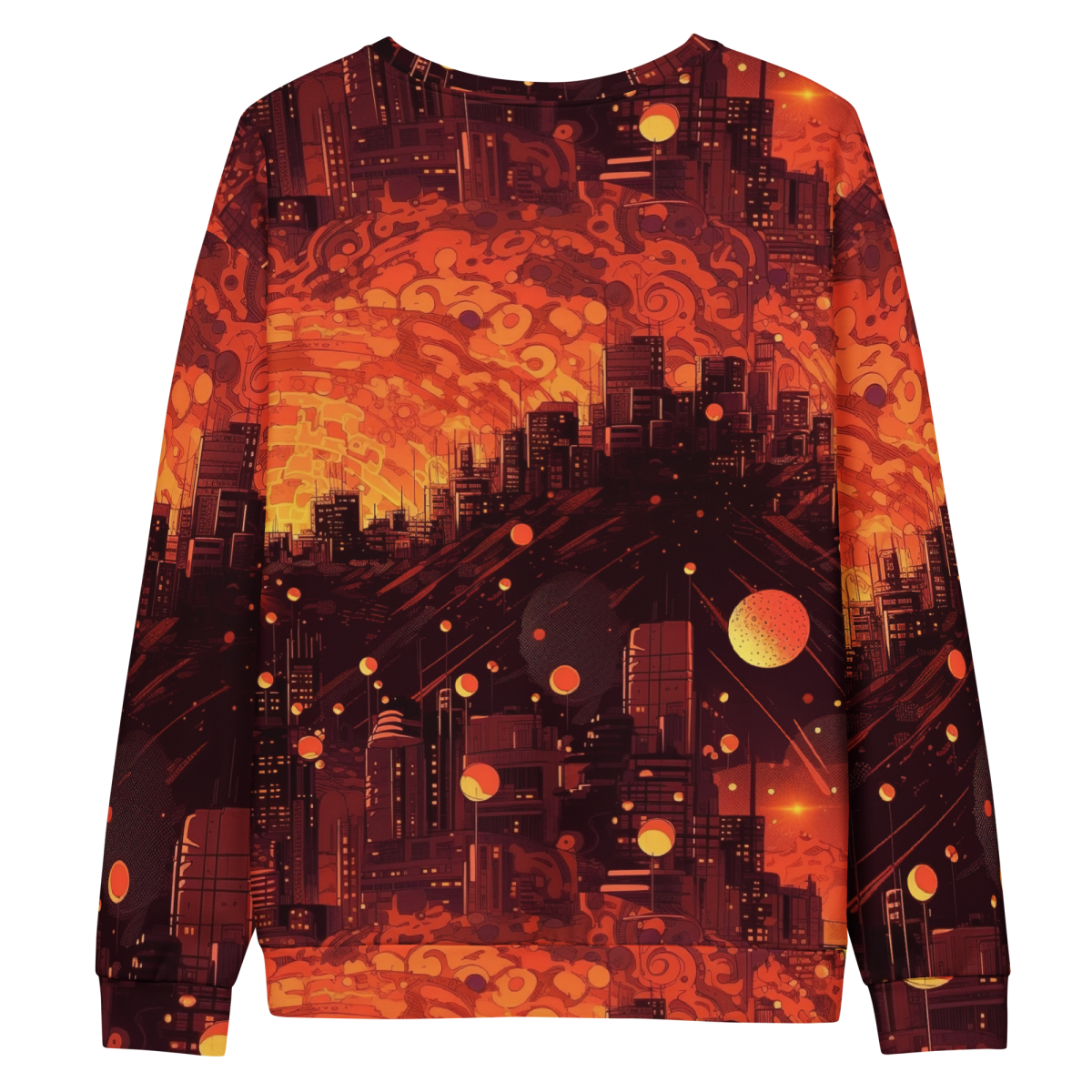 Spiral Flame - Orange/Black - Unisex Sweatshirt - Image 29