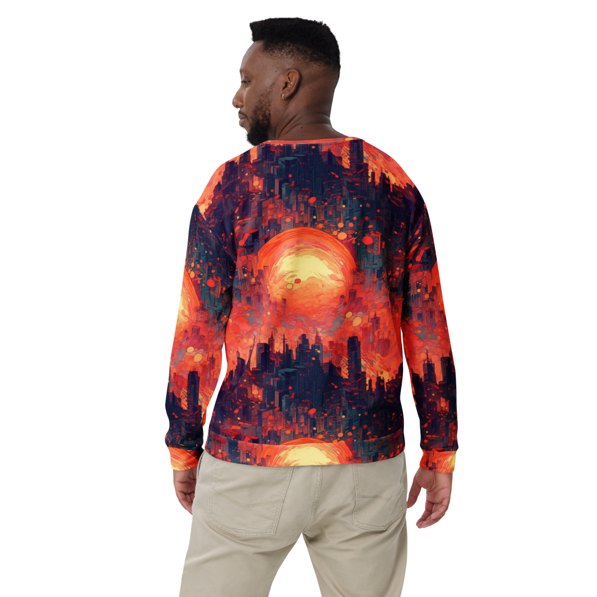 Fiery Dawn - Red/Black- Unisex Sweatshirt - Image 9