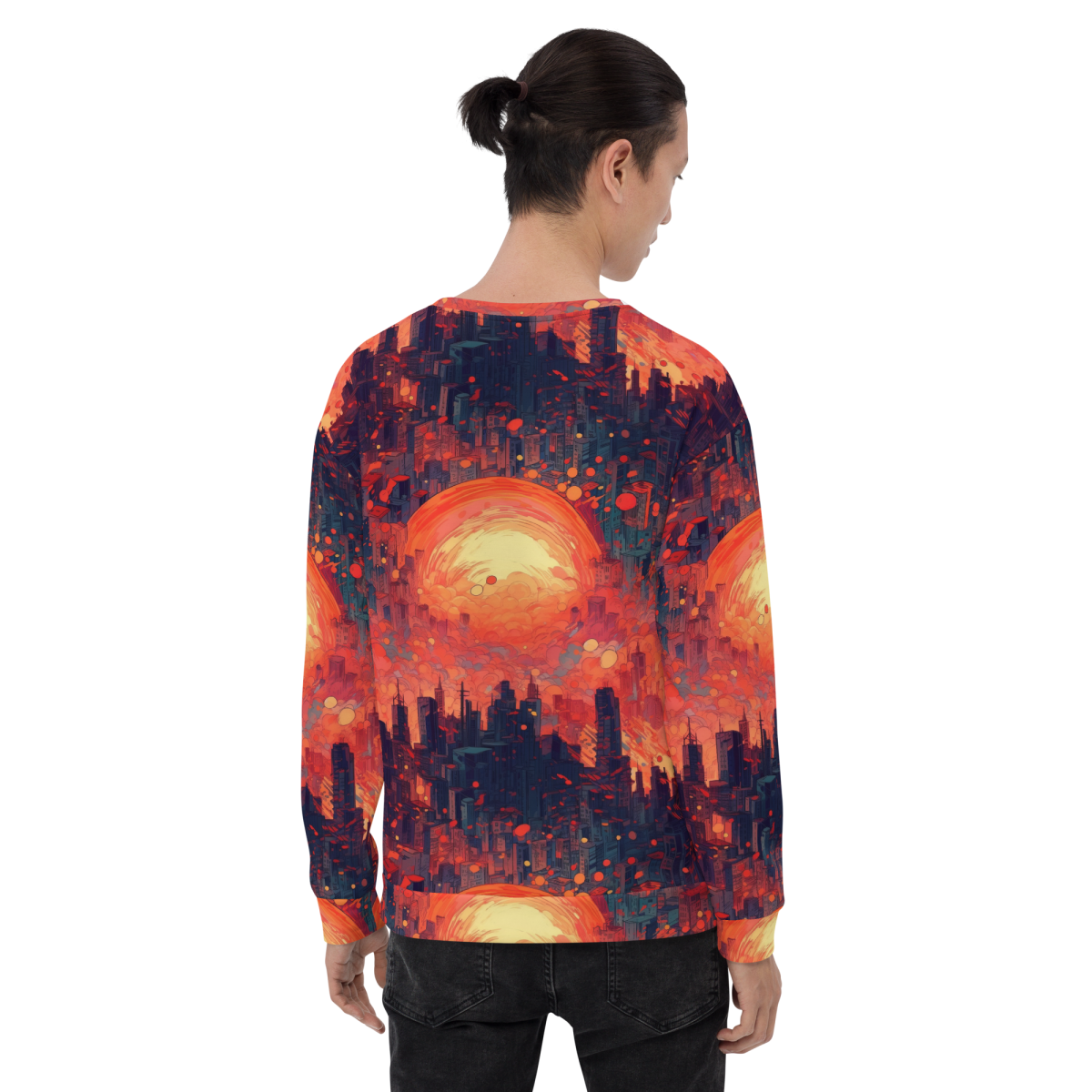 Fiery Dawn - Red/Black- Unisex Sweatshirt - Image 13