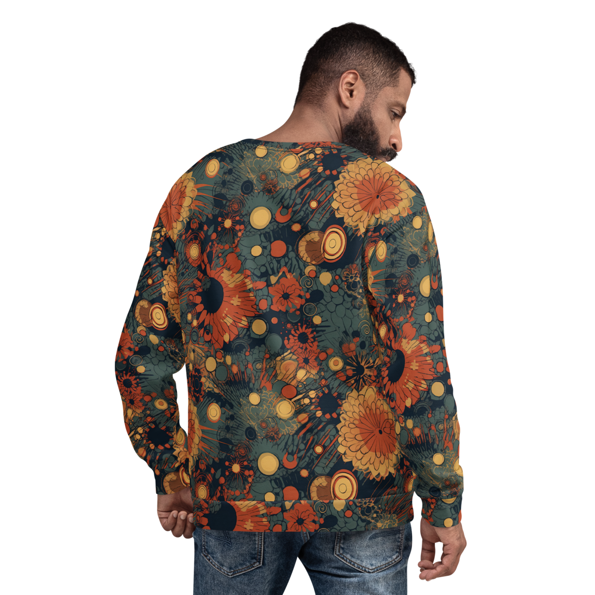 Trampled Flowers - Green/Blue - Unisex Sweatshirt - Image 12
