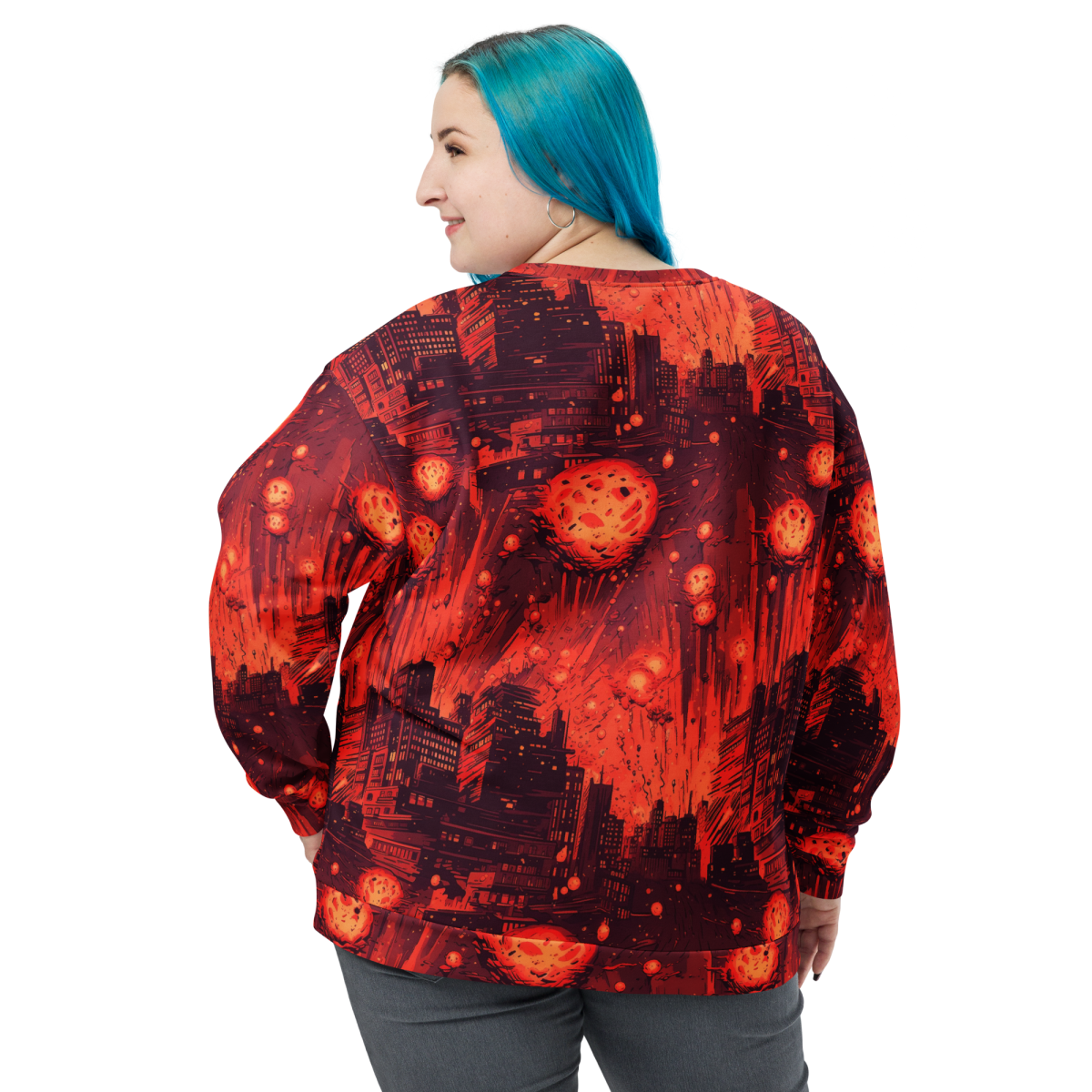 Meteor Strike - Red - Unisex Sweatshirt - Image 10